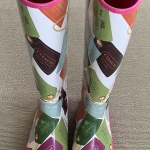 Women’s Coach Pammie Hang Tag Rain Boots size 9